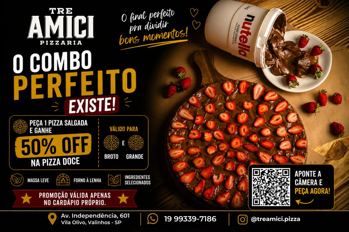 1 Salgada + Doce com 50% OFF